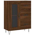 vidaXL Buffet haut Chêne marron 69 5x34x180 cm Bois d'ingénierie