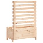 vidaXL Jardinière avec support 79x39 5x114 cm bois de pin massif