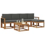 vidaXL Ensemble de canapés d'extérieur 6 Pièces Naturel et Anthracite