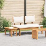 vidaXL Banc de jardin 2 Pièces Marron Teck massif
