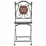 vidaXL Chaises de bistrot mosaïque 2 Pièces Marron Céramique