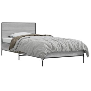 vidaXL Cadre de lit avec tête de lit Sonoma gris 80 x 200 cm