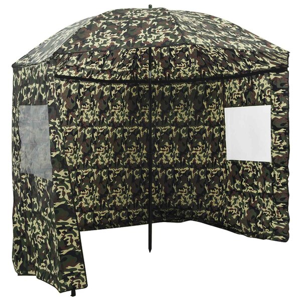 vidaXL Umbrella de pêche 228 x 204 cm Polyester Oxford Camouflage
