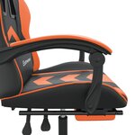 vidaXL Chaise de jeu avec repose-pied Noir et orange Similicuir