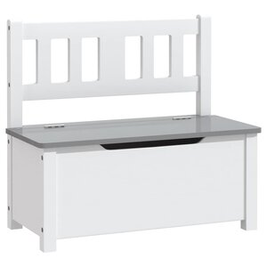 vidaXL Banc de rangement pour enfants Blanc et gris 60x30x55 cm MDF