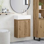 vidaXL Meuble de salle de bain avec robinet Chêne artisanal