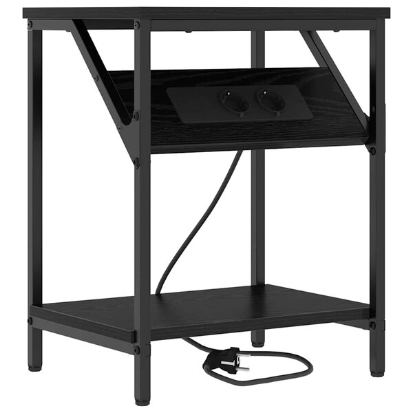 vidaXL Cabinet de chevet Chêne noir 38 x 30 x 48 cm Bois d'ingénierie