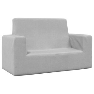 vidaXL Canapé pour enfants à 2 places Gris clair Peluche douce