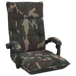 vidaXL Fauteuil de sol ajustable Vert armée Tissu