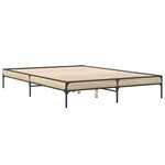 vidaXL Cadre de lit chêne sonoma 140x200 cm bois d'ingénierie et métal