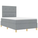 vidaXL Lit box spring avec matelas et lumière LED Gris clair 120x200 cm Tissu