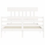 vidaXL Cadre de lit sans matelas blanc 140x190 cm bois massif