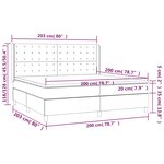 vidaXL Sommier à lattes de lit matelas LED Gris foncé 200x200 cm Tissu