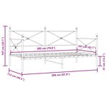 vidaXL Lit de repos sans matelas noir 107x203 cm acier