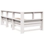 vidaXL Lit bibliothèque sans matelas blanc 100x200 cm bois pin massif