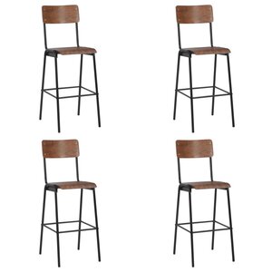 vidaXL Chaises de bar lot de 4 contreplaqué solide et acier