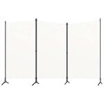 vidaXL Cloison de séparation 3 panneaux Blanc 260x180 cm Tissu
