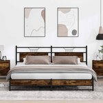 vidaXL Cadre de lit en métal sans matelas chêne fumé 200x200 cm
