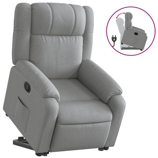 vidaXL Fauteuil inclinable Gris clair Tissu