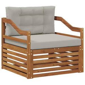 vidaXL Canapé d’extérieur Naturel et gris clair
