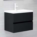 vidaXL Ensemble de meubles salle de bain 2 Pièces noir bois d'ingénierie