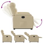 vidaXL Fauteuil inclinable électrique crème tissu