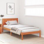 vidaXL Cadre de Lit Marron Ciré Bois de pin massif 90 x 190 cm Durable