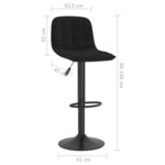 vidaXL Tabouret de bar Noir Velours