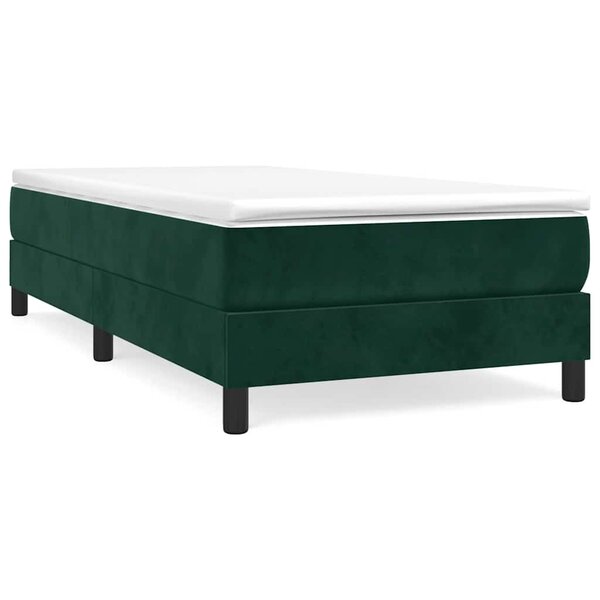 vidaXL Cadre de lit vert foncé 90x190 cm velours