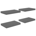 vidaXL Étagère murale flottante 4 Pièces Gris brillant 40x23x3 8 cm MDF
