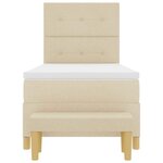 vidaXL Lit à ressorts avec matelas Crème 100 x 200 cm tissu