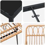 vidaXL Set de Salle à Manger de Jardin 7 Pièces en Rattan Poly Brun