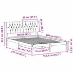 vidaXL Cadre de lit avec tête de lit rembourrée Marron 160 x 200 cm