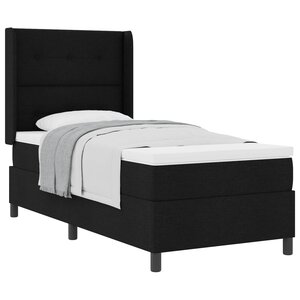 vidaXL Lit à ressorts avec matelas Noir 200 x 80 cm tissu