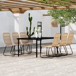 vidaXL Ensemble à manger de jardin 7 Pièces Chêne