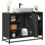 vidaXL Armoire lavabo de salle de bain noir 80x33x60cm bois ingénierie