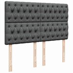 vidaXL Sommier à lattes de lit avec matelas Gris foncé 160x200cm Tissu