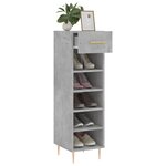 vidaXL Armoire à chaussures gris béton 30x35x105 cm bois d'ingénierie