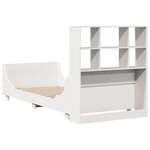 vidaXL Lit bibliothèque sans matelas blanc 90x200 cm bois massif
