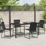 vidaXL Ensemble de salle à manger pour jardin 5 Pièces Noir