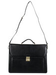 Cartable Hype  en cuir - KATANA - 3 soufflets - 39 cm - 63032-Noir