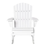 Fauteuil de jardin Adirondack à bascule rocking chair style néo-rétro assise dossier ergonomique bois sapin traité peint blanc