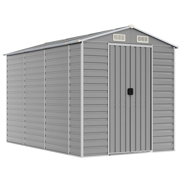 vidaXL Abri de jardin gris clair 191 x 300 x 198 cm en acier galvanisé