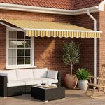 vidaXL Auvent rétractable électrique Jaune Gris et Blanc 3 5 x 2 m