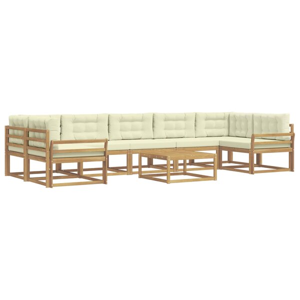vidaXL Ensemble de canapés d'extérieur 6 Pièces Blanc et crème