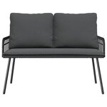 vidaXL Ensemble de salle à manger pour jardin 2 Pièces Noir polyrotin