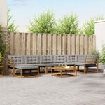 vidaXL Ensemble de canapés d'extérieur 8 Pièces Gris Naturel et Clair