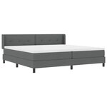 vidaXL Lit boxspring avec matelas avec matelas Gris foncé 200 x 200 cm