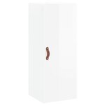 vidaXL Armoire murale blanc brillant 34 5x34x90 cm