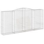 vidaXL Paniers à gabions arqués 3 Pièces 400x50x180/200 cm Fer galvanisé